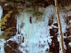 Simeon on the first ascent of Sashimi; doesn't look like it, but water is running into his boots